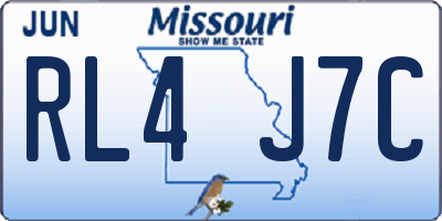 MO license plate RL4J7C
