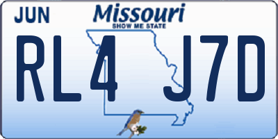 MO license plate RL4J7D