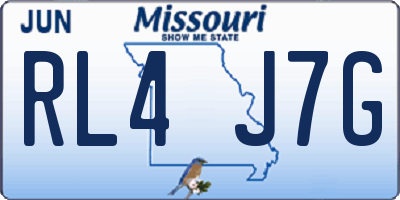 MO license plate RL4J7G