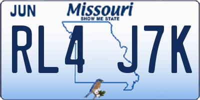 MO license plate RL4J7K