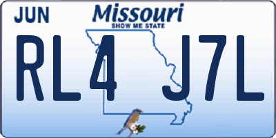 MO license plate RL4J7L