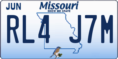 MO license plate RL4J7M