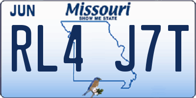 MO license plate RL4J7T