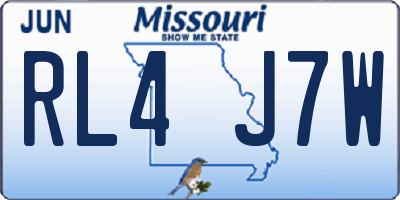 MO license plate RL4J7W