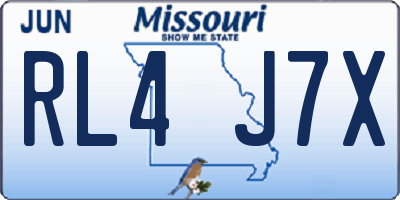MO license plate RL4J7X