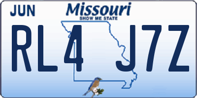 MO license plate RL4J7Z