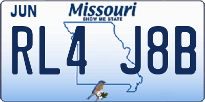 MO license plate RL4J8B