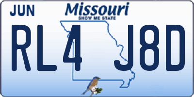 MO license plate RL4J8D