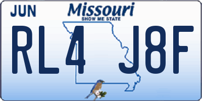 MO license plate RL4J8F