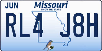 MO license plate RL4J8H