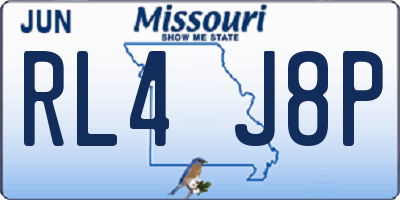 MO license plate RL4J8P