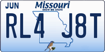 MO license plate RL4J8T