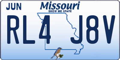 MO license plate RL4J8V