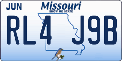 MO license plate RL4J9B