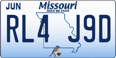 MO license plate RL4J9D