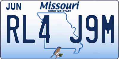 MO license plate RL4J9M