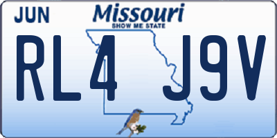 MO license plate RL4J9V