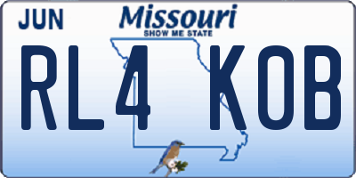 MO license plate RL4K0B