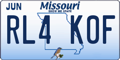 MO license plate RL4K0F