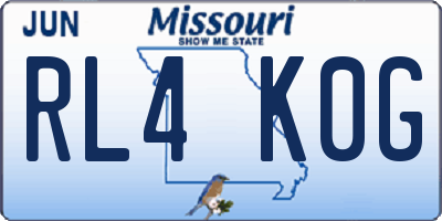 MO license plate RL4K0G