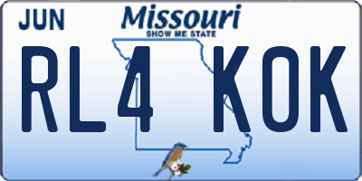 MO license plate RL4K0K