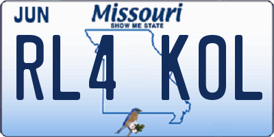 MO license plate RL4K0L
