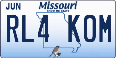 MO license plate RL4K0M