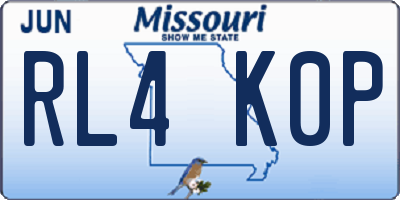 MO license plate RL4K0P