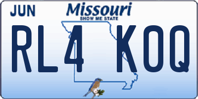MO license plate RL4K0Q