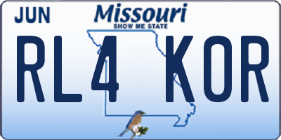 MO license plate RL4K0R