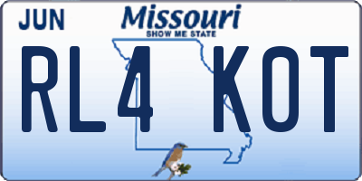 MO license plate RL4K0T
