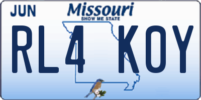 MO license plate RL4K0Y