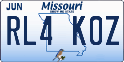 MO license plate RL4K0Z