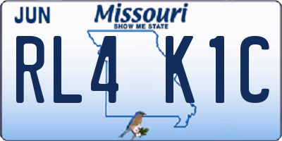 MO license plate RL4K1C