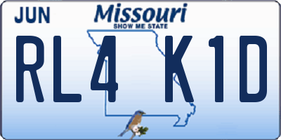 MO license plate RL4K1D