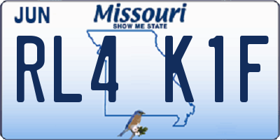 MO license plate RL4K1F