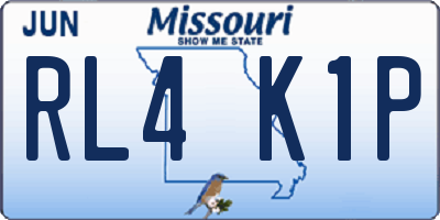 MO license plate RL4K1P