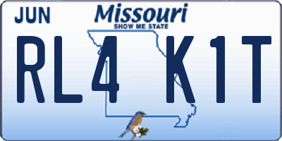MO license plate RL4K1T