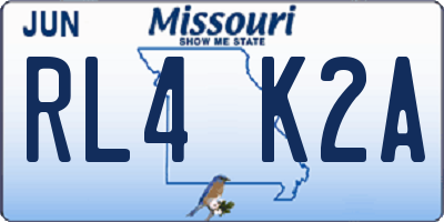 MO license plate RL4K2A