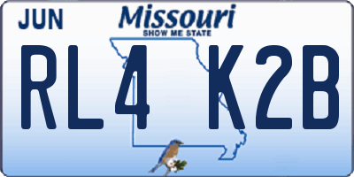 MO license plate RL4K2B