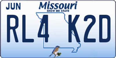 MO license plate RL4K2D
