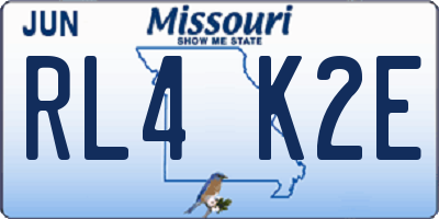 MO license plate RL4K2E