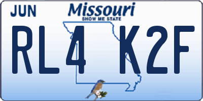 MO license plate RL4K2F