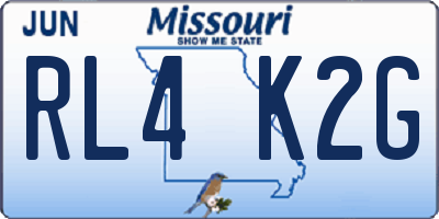 MO license plate RL4K2G