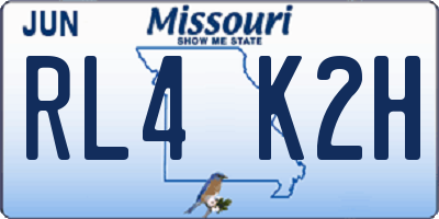 MO license plate RL4K2H