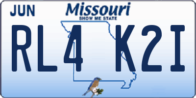 MO license plate RL4K2I