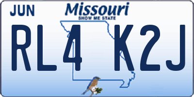 MO license plate RL4K2J