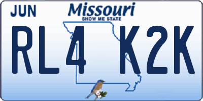 MO license plate RL4K2K