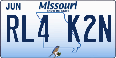 MO license plate RL4K2N