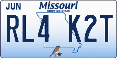 MO license plate RL4K2T